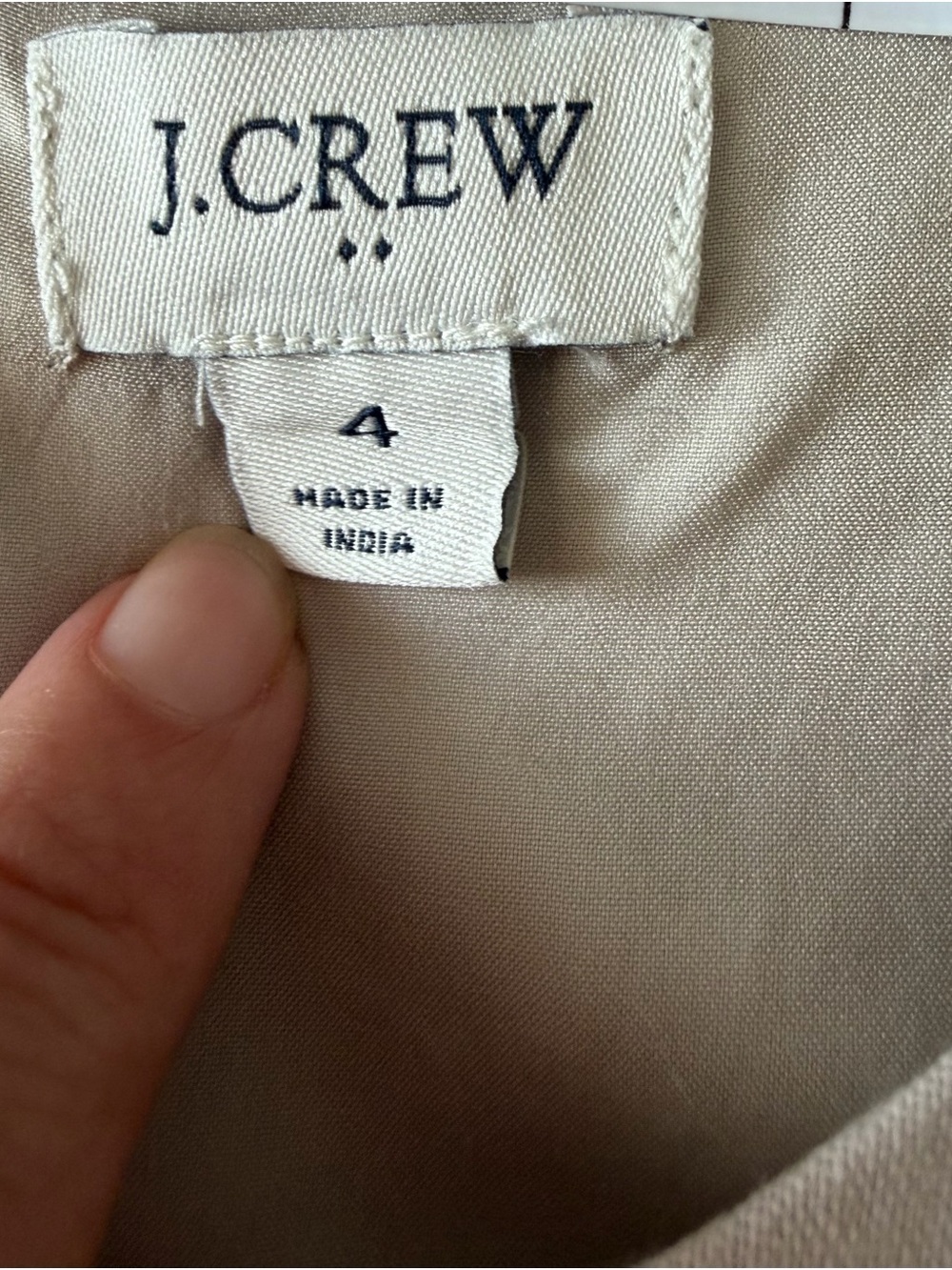 J. Crew Cream Sleeveless Scallop-Hem Shift Dress - Picture 6 of 7